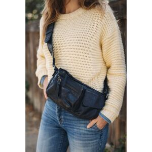 Free People Navy Crossbody Bag